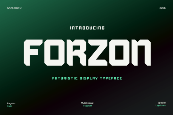 Forzon: A Cutting-Edge Futuristic Display Typeface