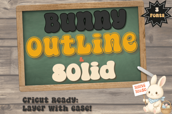 Meet the Bunny Groovy Solid Trio Font: A Blast from the Past for Your Modern Projects