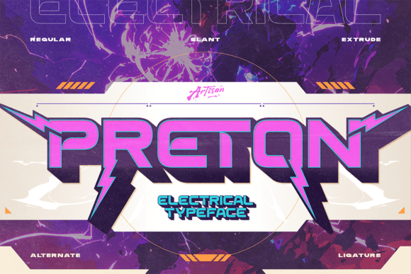 Preton: The Bold Electrical Display Font for High-Energy Designs
